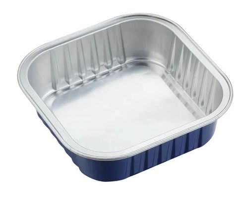 Contenedores alimentares de alumínio para embalagens resistentes a altas temperaturas e recicláveis