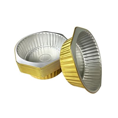 Contenedor de folha de alumínio para conservação versátil em forma redonda de ouro oval