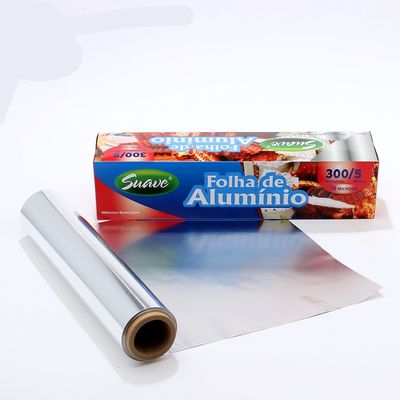 Rolos de papel alumínio de cozinha de prata de temperamento macio 8011 para papel de estanho descartável de restauração