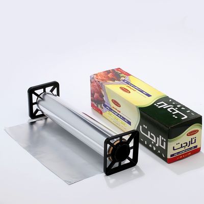 300mm Heavy Duty 8011 Rebocador de cozinha colorida de papel de alumínio prateado para embrulho