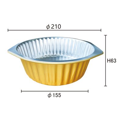 Vantagem ecológica Folha de alumínio enrugada descartável recipientes profundos redondos