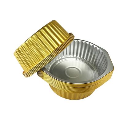 Vantagem ecológica Folha de alumínio enrugada descartável recipientes profundos redondos