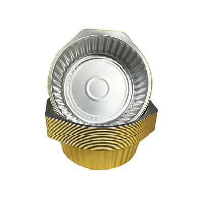 Vantagem ecológica Folha de alumínio enrugada descartável recipientes profundos redondos