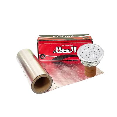 Logotipo personalizado aceito 8011 Shisha papel alumínio rolo com buraco e linha de corte