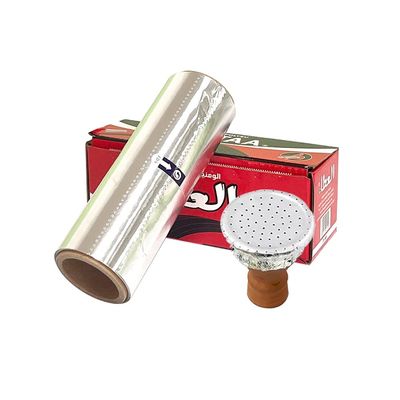 Folha de alumínio de prata de temperamento macio, rolo de Shisha de narguilé com linha de corte e furos 145mm*145mm