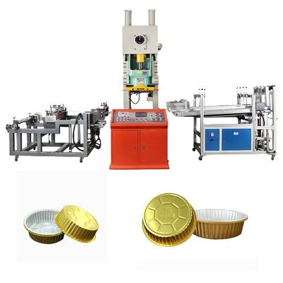 1.5KW Full Automatic 3 Compartiment Laminated Airline Sealable Disposable Food Aluminum Foil Container Making Equipment