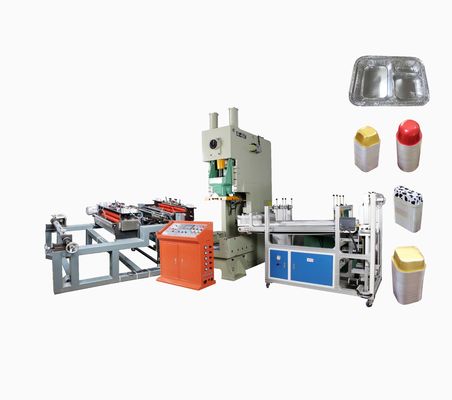 1.5KW Full Automatic 3 Compartiment Laminated Airline Sealable Disposable Food Aluminum Foil Container Making Equipment