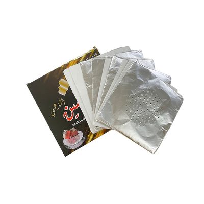 Folha de papel de folha de alumínio de comprimento personalizado Folha de narguilé 0.03MM Para todas as narguilé 50 pcs Pacote