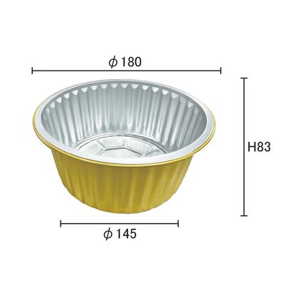 Container de alimentos encomenda personalizada descartável redonda de alumínio folha de bolo bolo de bolo de venda