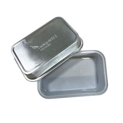 Canelas de alumínio de prata para comida para levar Container de bandeja de papel de alumínio com tampas