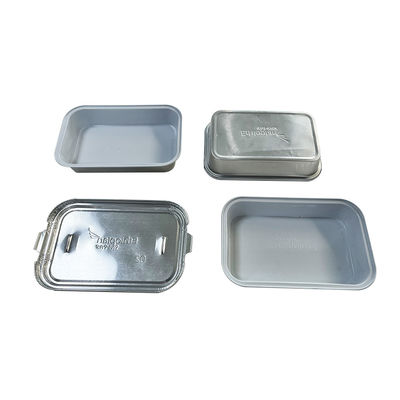 Embalagem de alimentos recipiente de folha de alumínio com tampa para levar para ir embalagem de alimentos bandeja oval