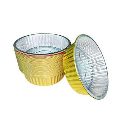 Containers de folha de alumínio de ouro ideais para entrega de alimentos e serviços de entrega