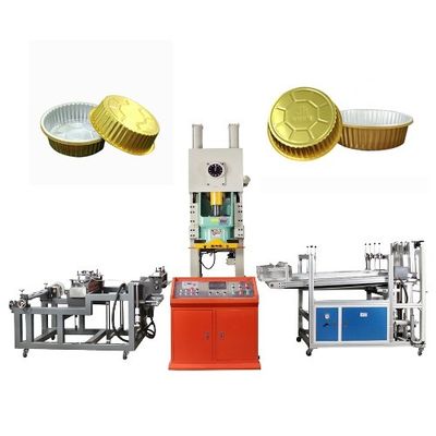 Máquina automática de fabricação de bandejas de recipientes de alimentos descartáveis de cápsulas de alumínio