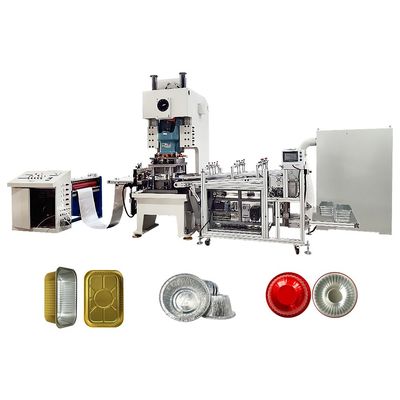 Máquina automática de fabricação de bandejas de recipientes de alimentos descartáveis de cápsulas de alumínio