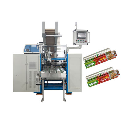 Máquina de enrolar folhas de alumínio de papel de cozinha automático de alta velocidade com sistema de rotulagem automática