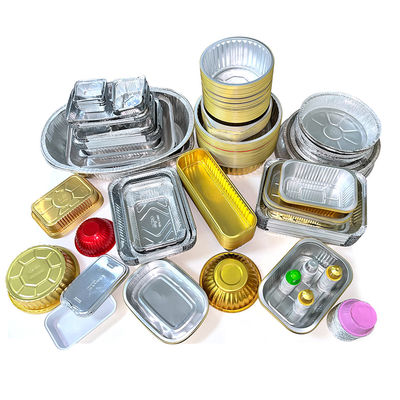 Pequena caixa de embalagem de alimentos em folha de alumínio para controle de porções e frescura