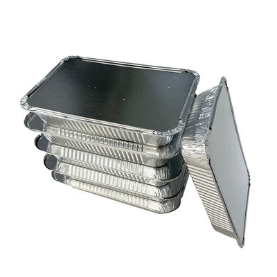 Container de embalagem de alimentos em folha de alumínio retangular ecológico