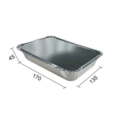 Container de embalagem de alimentos em folha de alumínio retangular ecológico