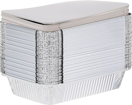 Caixa de almoço de papel alumínio de prata para armazenamento de alimentos 890cc
