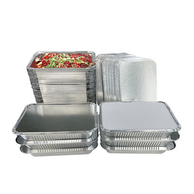Caixa de almoço de papel alumínio de prata para armazenamento de alimentos 890cc