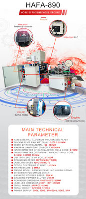 Máquina de enrolar folha de alumínio totalmente automática com painel de toque Weinview e uso